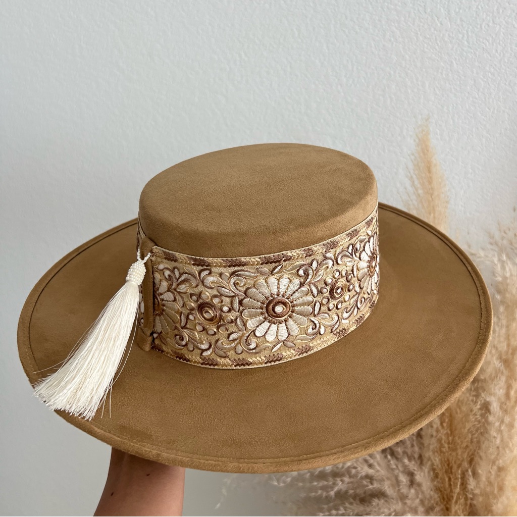Boater "Sofia" Hazelnut
